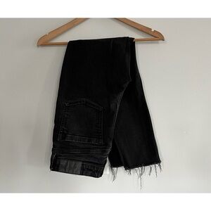 Frank & Oak Debbie Skinny Black Wash Frayed Hem Jeans Size 29